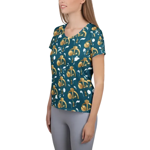 Gilded Soundscape on a Women's Athletic T-Shirt