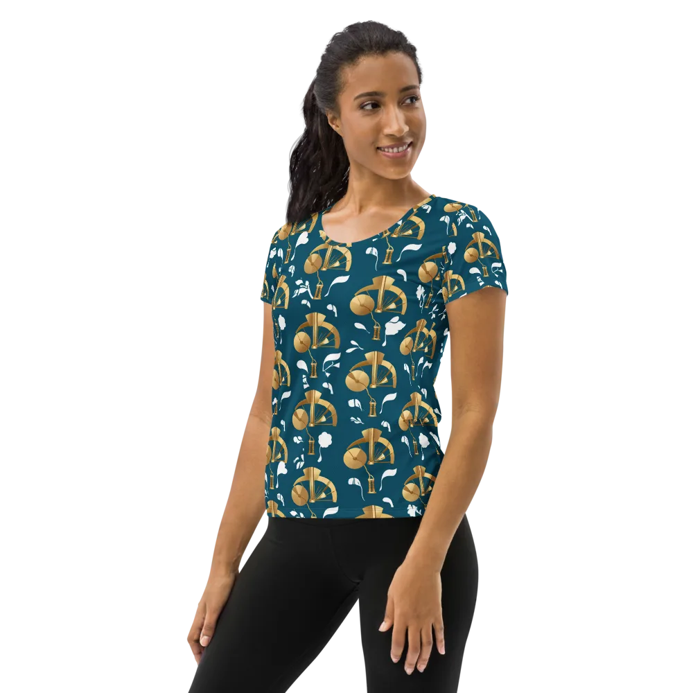 Gilded Soundscape on Women's Athletic T-Shirt — Left