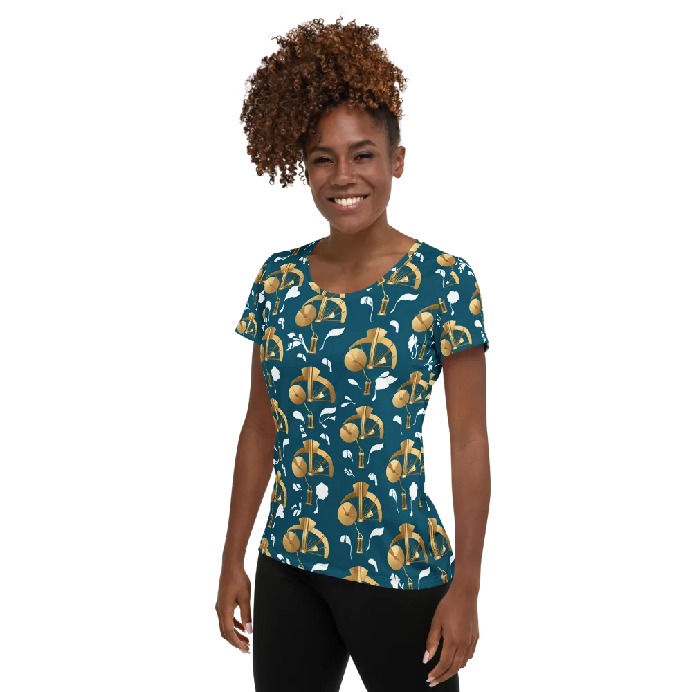 Gilded Soundscape on Women's Athletic T-Shirt — Left