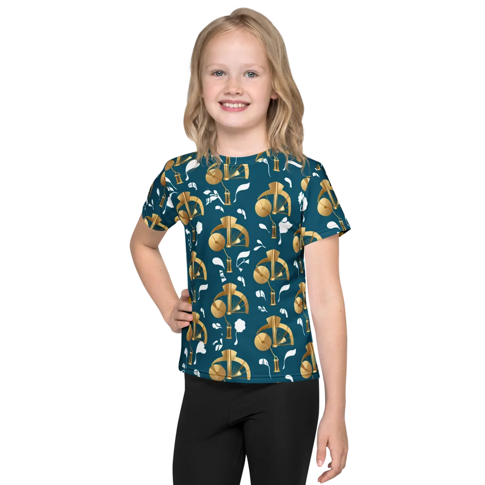 Gilded Soundscape on Kids Crew Neck T-Shirt — Front