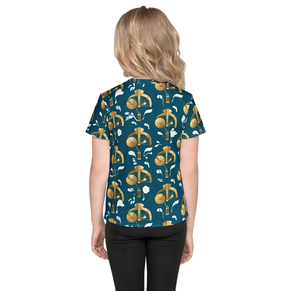 Gilded Soundscape on Kids Crew Neck T-Shirt — Back