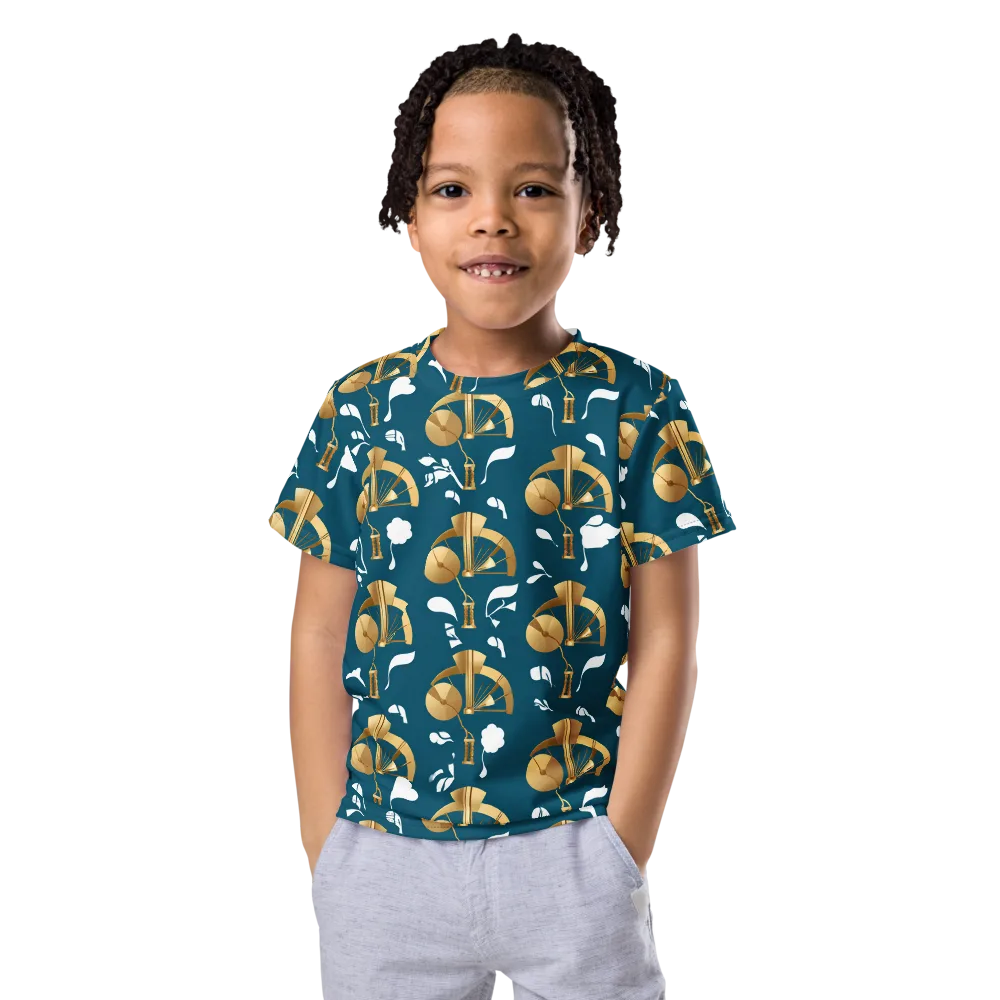 Gilded Soundscape on Kids Crew Neck T-Shirt — Front