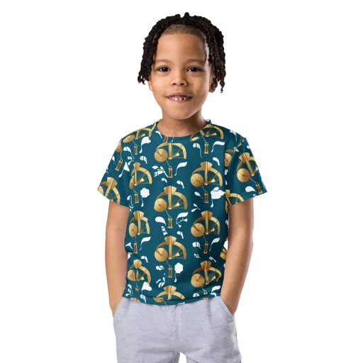 Gilded Soundscape on a Kids Crew Neck T-Shirt