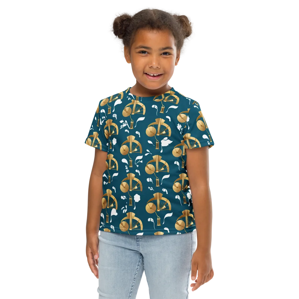 Gilded Soundscape on Kids Crew Neck T-Shirt — Front