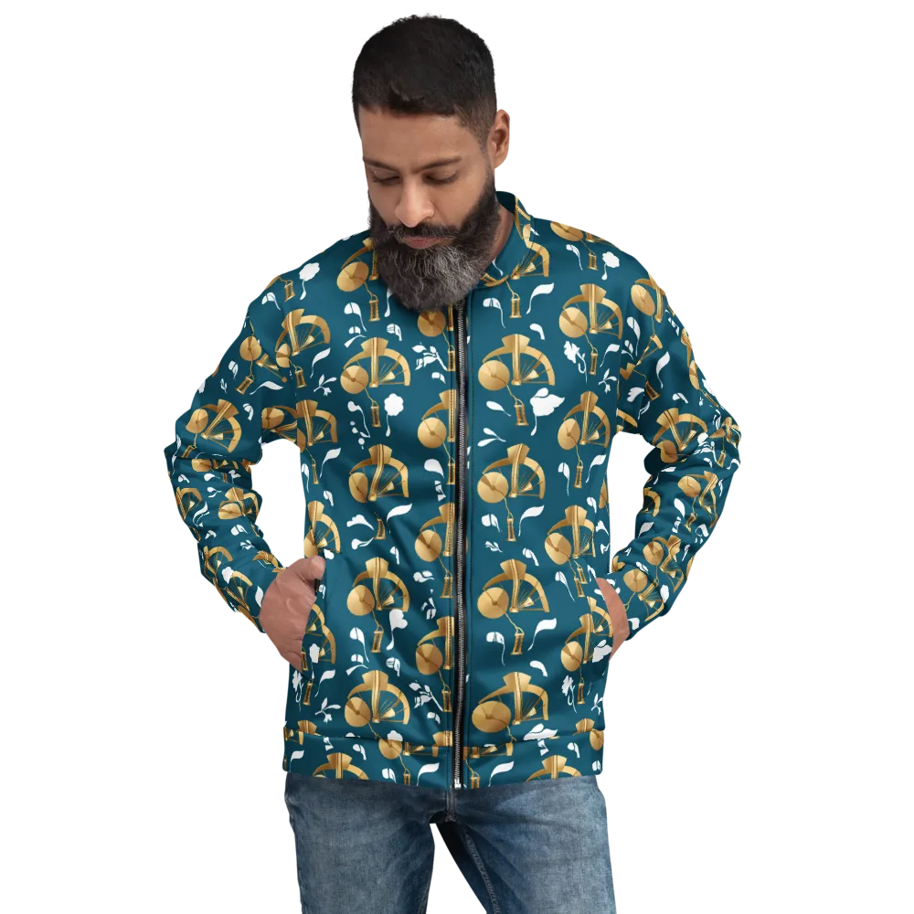Gilded Soundscape on Bomber Jacket — Front
