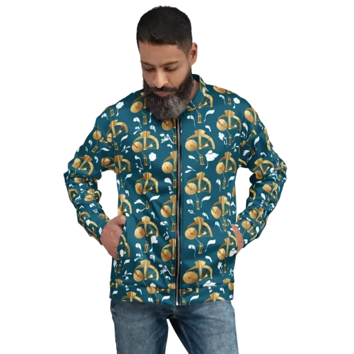 Gilded Soundscape on a Bomber Jacket