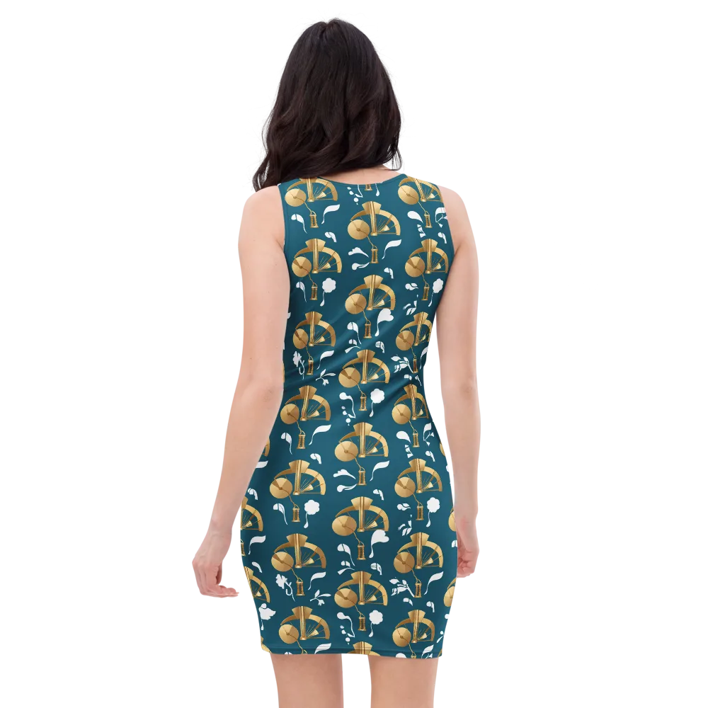 Gilded Soundscape on Bodycon Dress — Back
