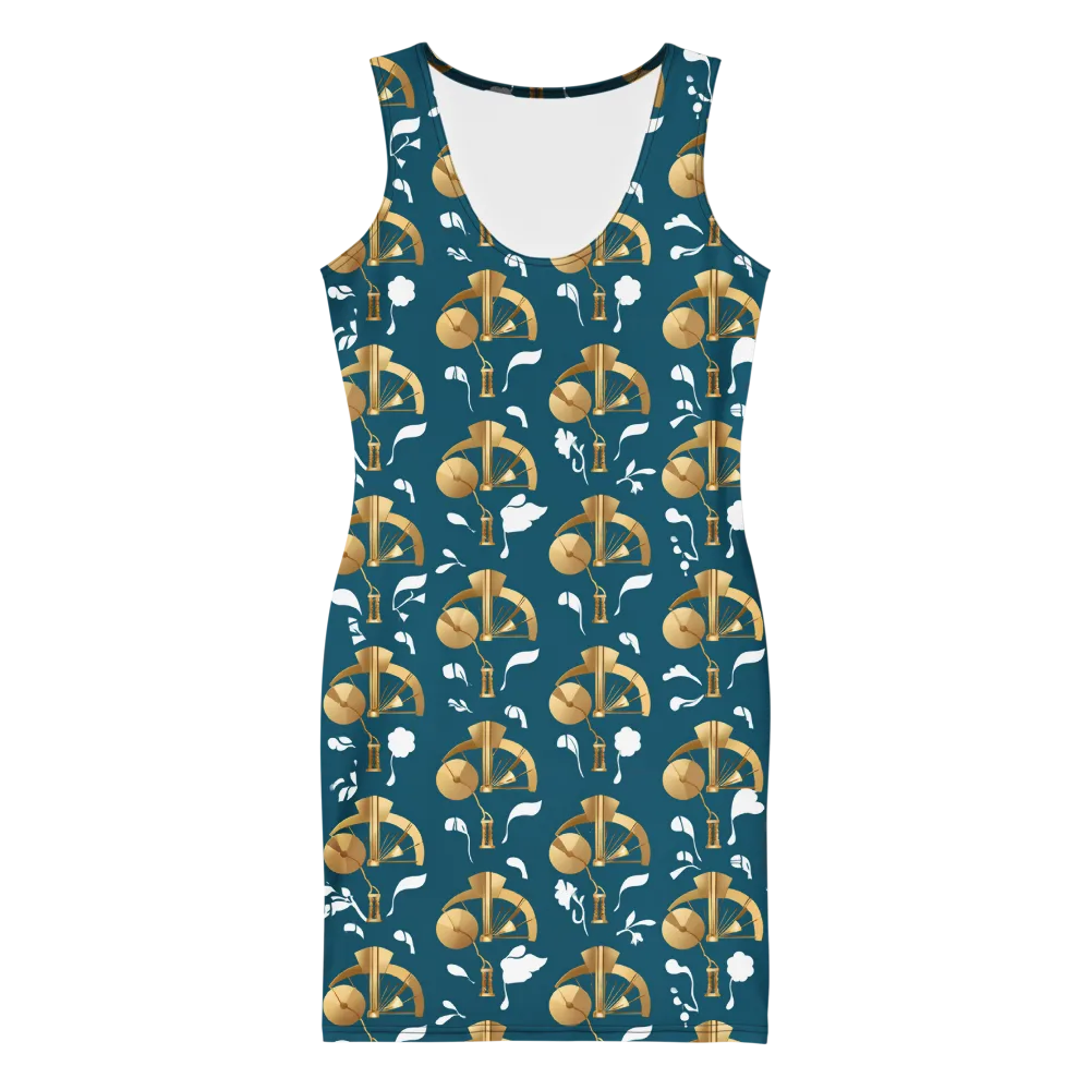Gilded Soundscape on Bodycon Dress — Front