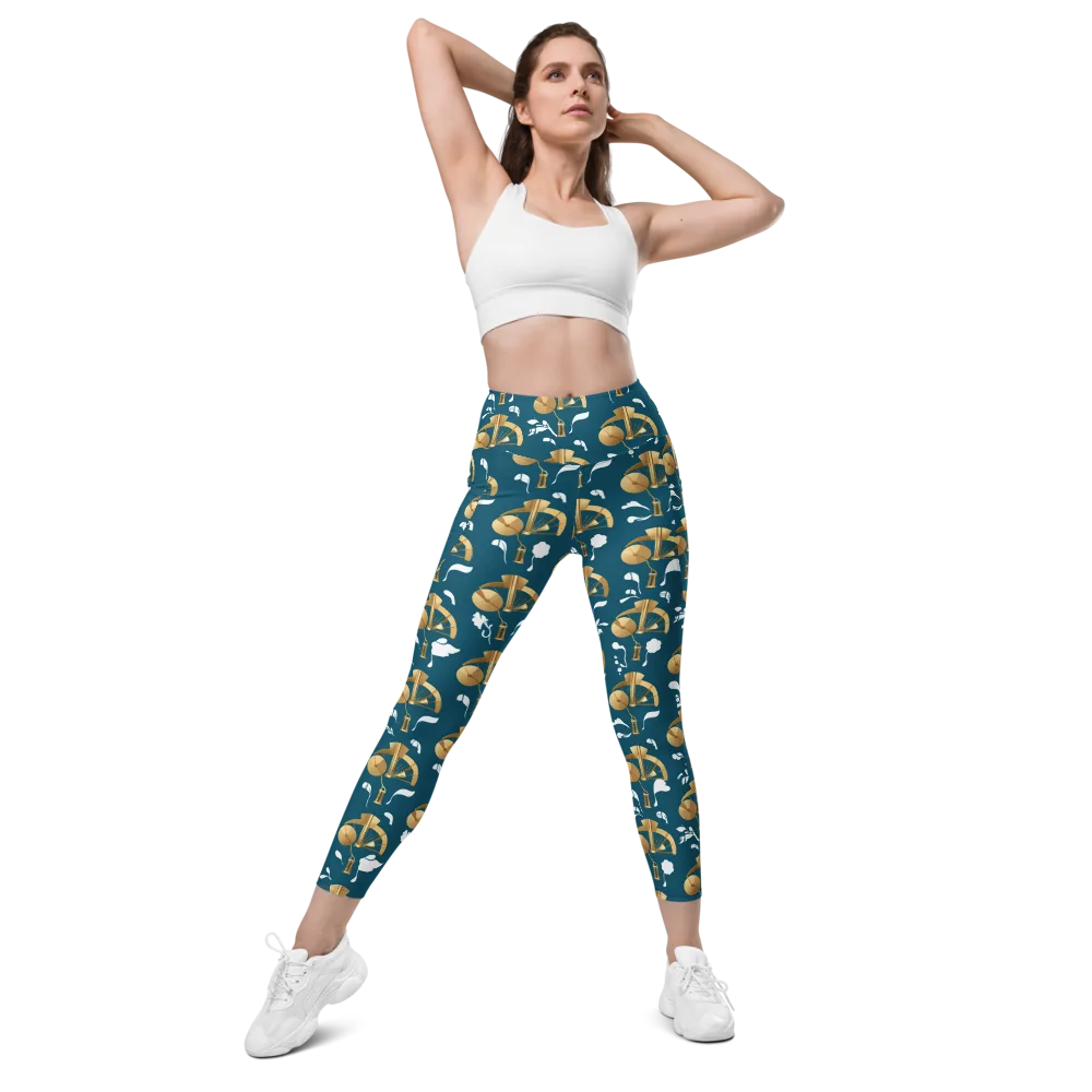 Gilded Soundscape on Leggings with Pockets — Front