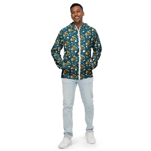 Gilded Soundscape on a Men's Windbreaker