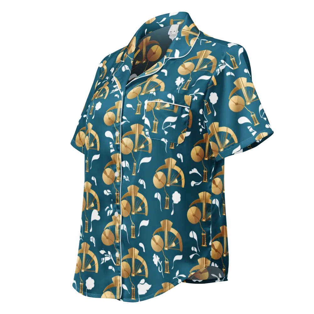 Gilded Soundscape on Women's Short Sleeve Pajama Top — Left Front