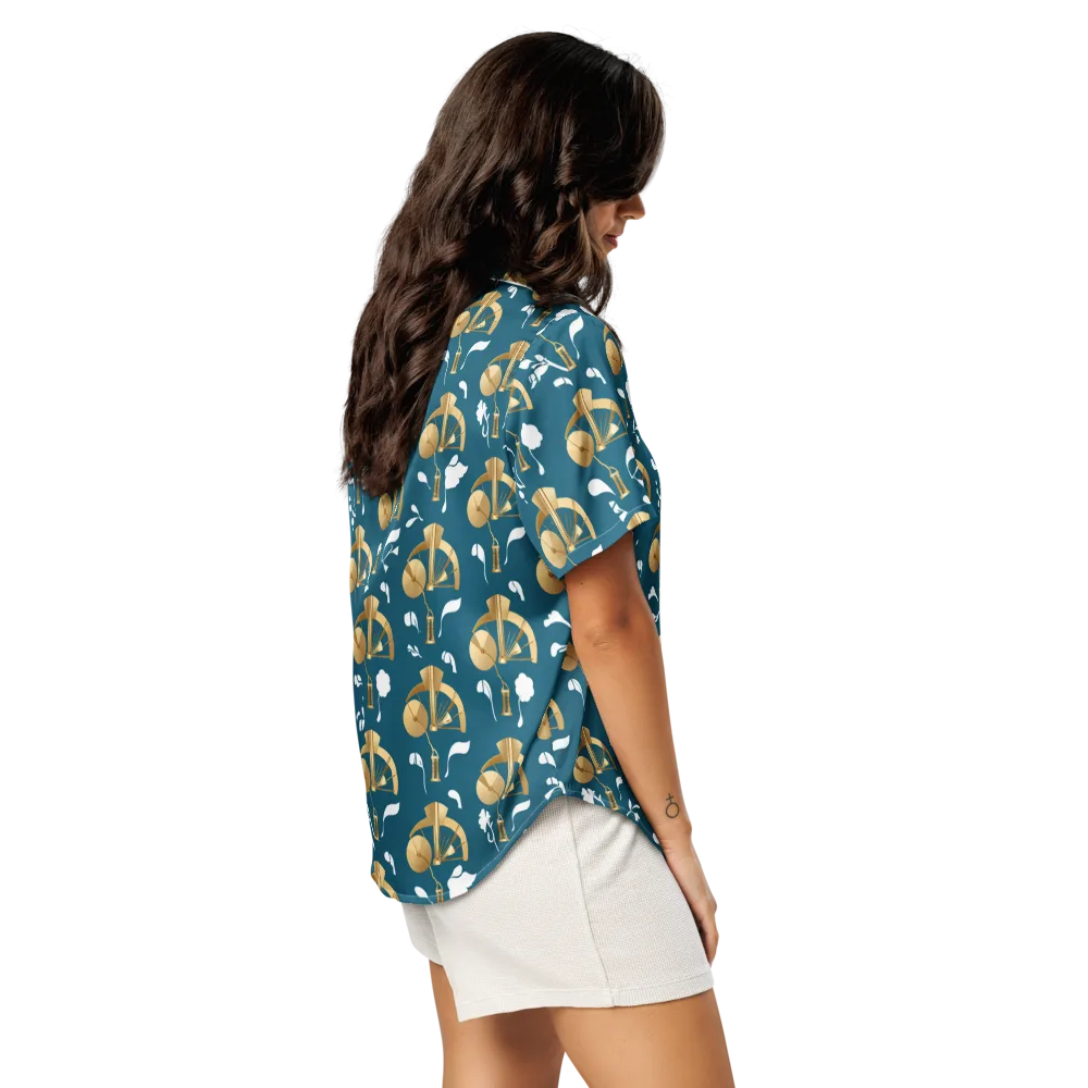 Gilded Soundscape on Women's Short Sleeve Pajama Top — Right Back