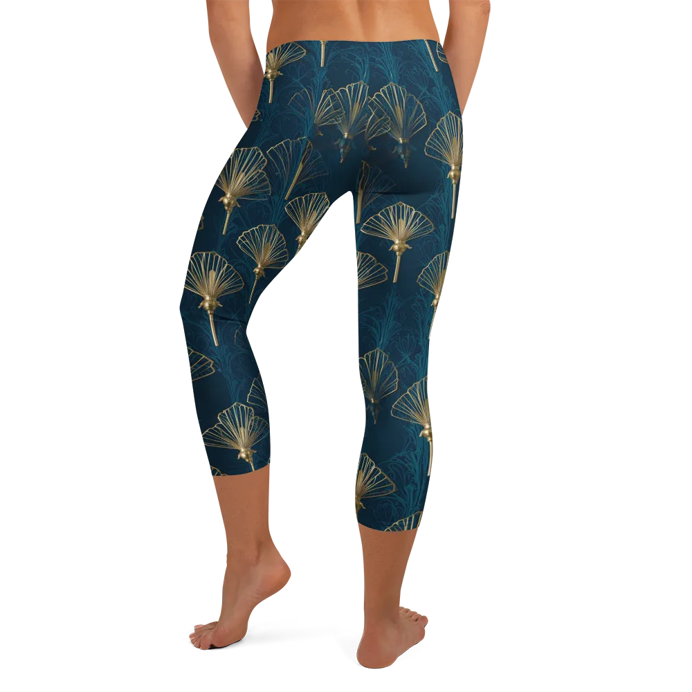 Midnight Folly on Capri Leggings — Back