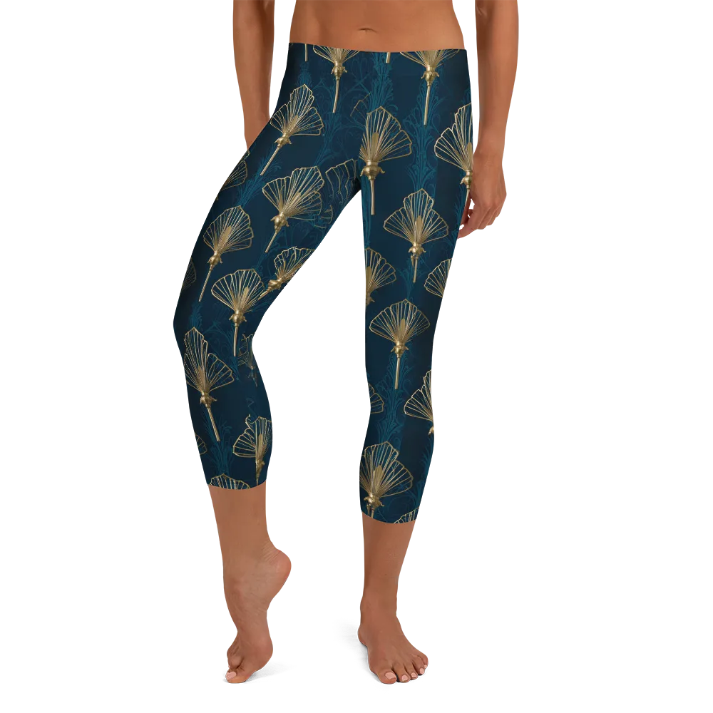 Midnight Folly on Capri Leggings — Front