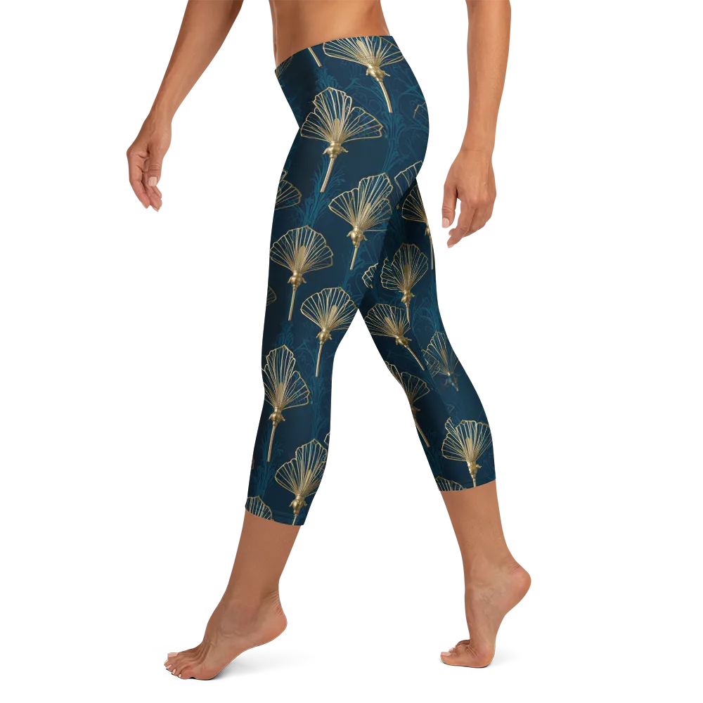 Midnight Folly on Capri Leggings — Left
