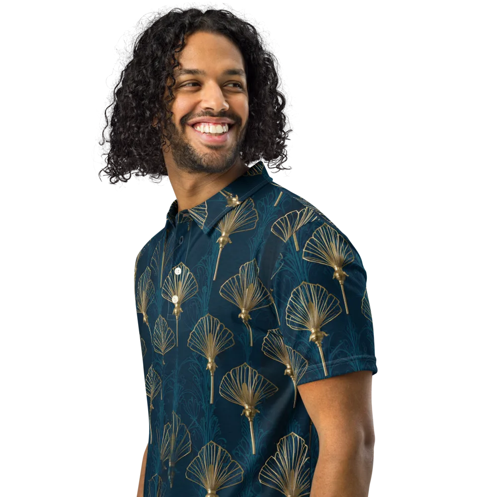 Midnight Folly on Men's Slim Fit Polo Shirt — Left Front