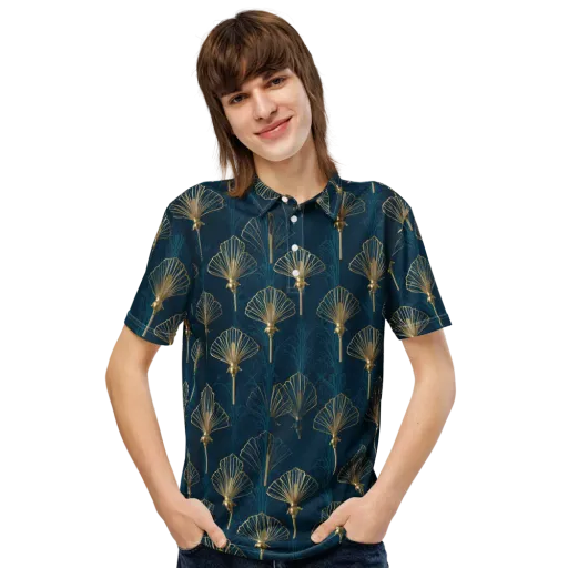 Midnight Folly on a Men's Slim Fit Polo Shirt