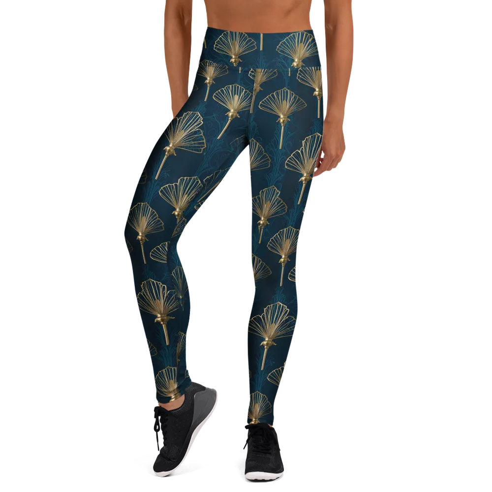 Midnight Folly on Yoga Leggings — Front