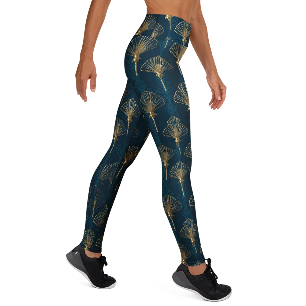 Midnight Folly on Yoga Leggings — Right