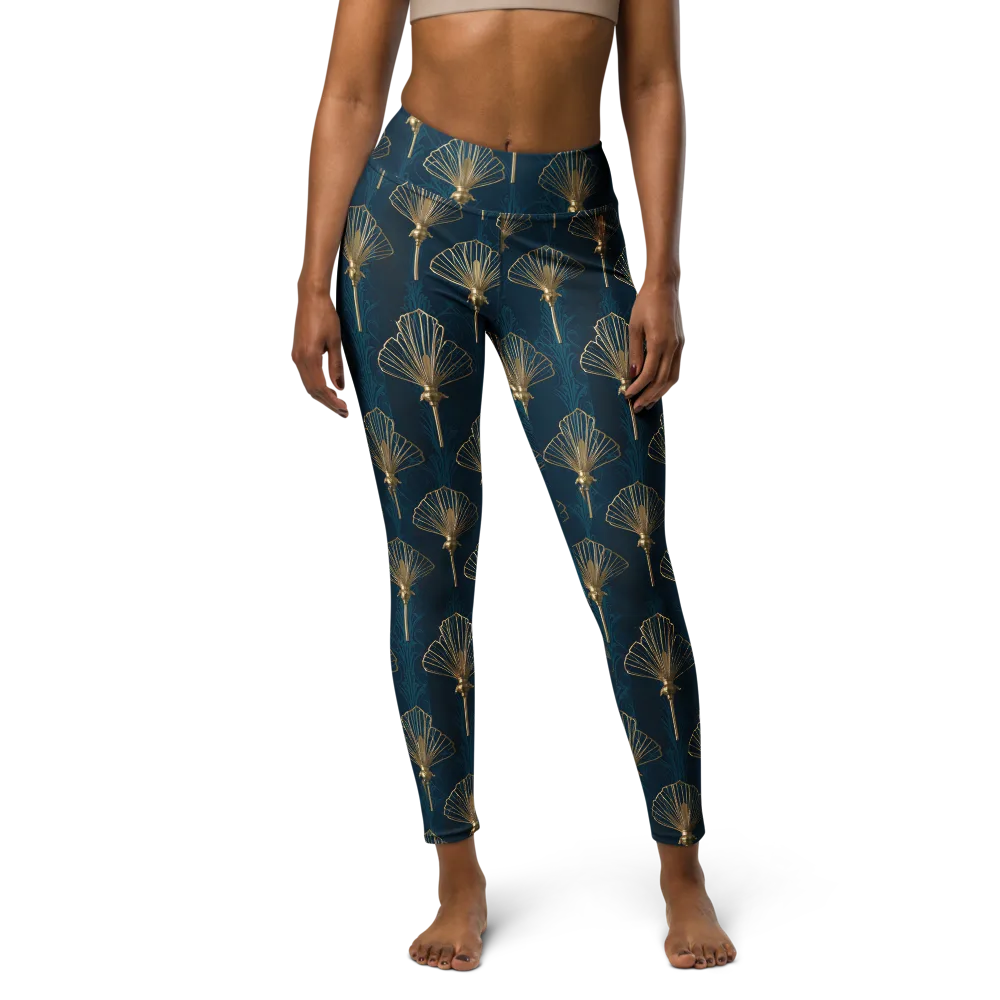 Midnight Folly on Yoga Leggings — Front