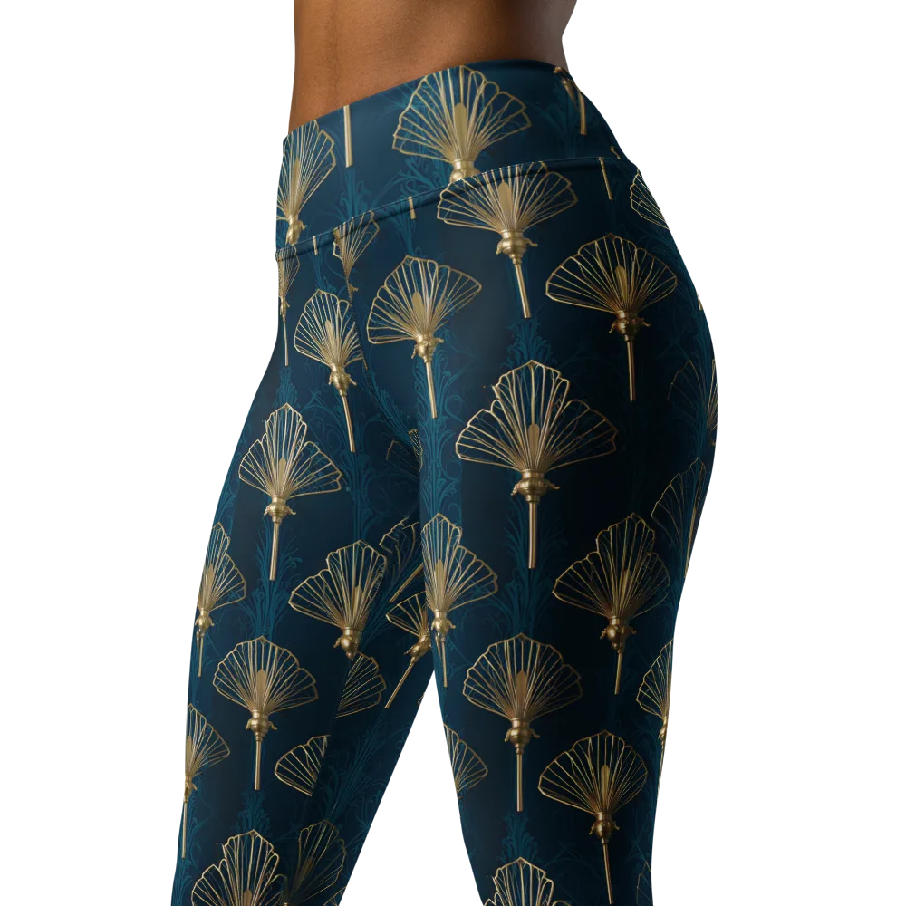 Midnight Folly on Yoga Leggings — Left Front
