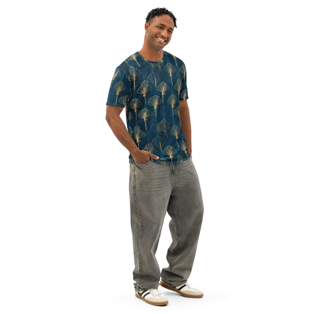 Midnight Folly on Men's Cotton Crew Neck T-Shirt — Right Front