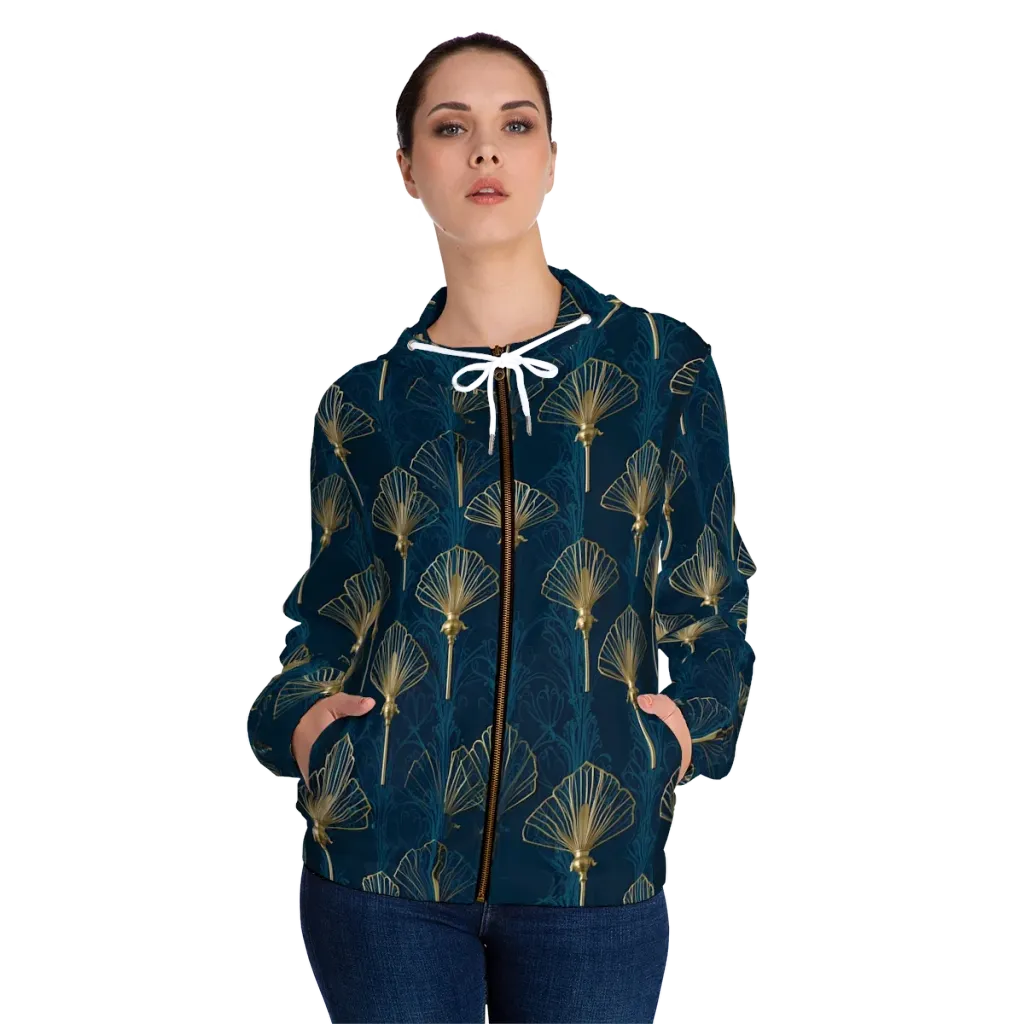 Midnight Folly on Women's Full-Zip Hoodie — Front On Person