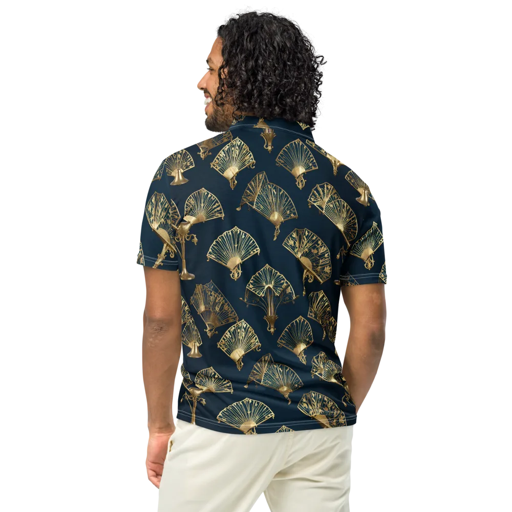 Gilded Fan Salon on Men's Slim Fit Polo Shirt — Back