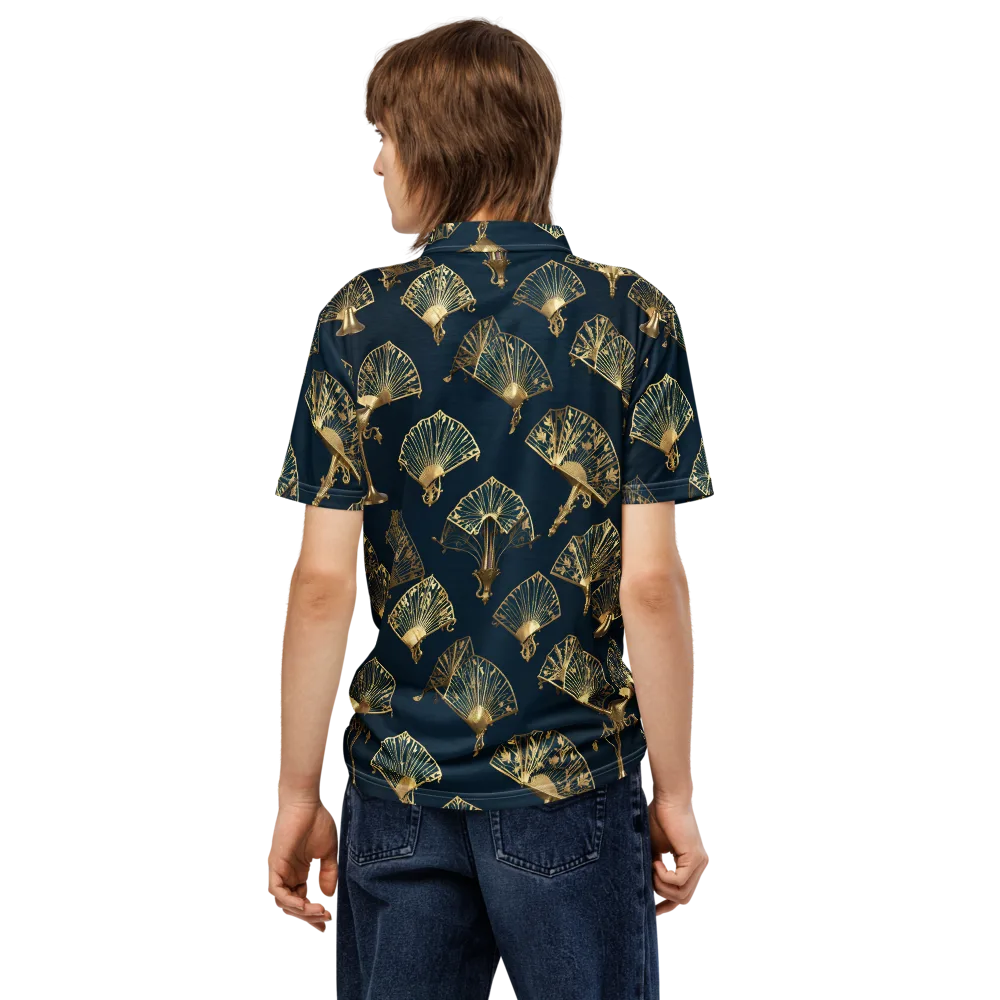 Gilded Fan Salon on Men's Slim Fit Polo Shirt — Back