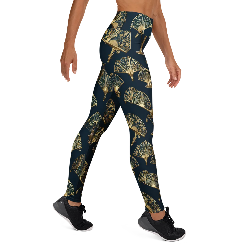 Gilded Fan Salon on Yoga Leggings — Right