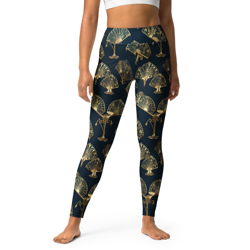 Gilded Fan Salon on Yoga Leggings — Front