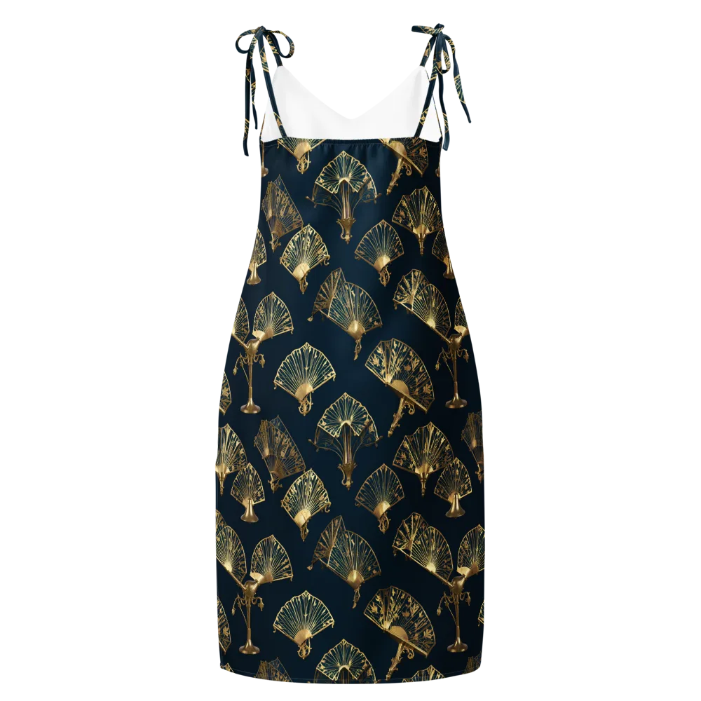 Gilded Fan Salon on Slip Dress — Back