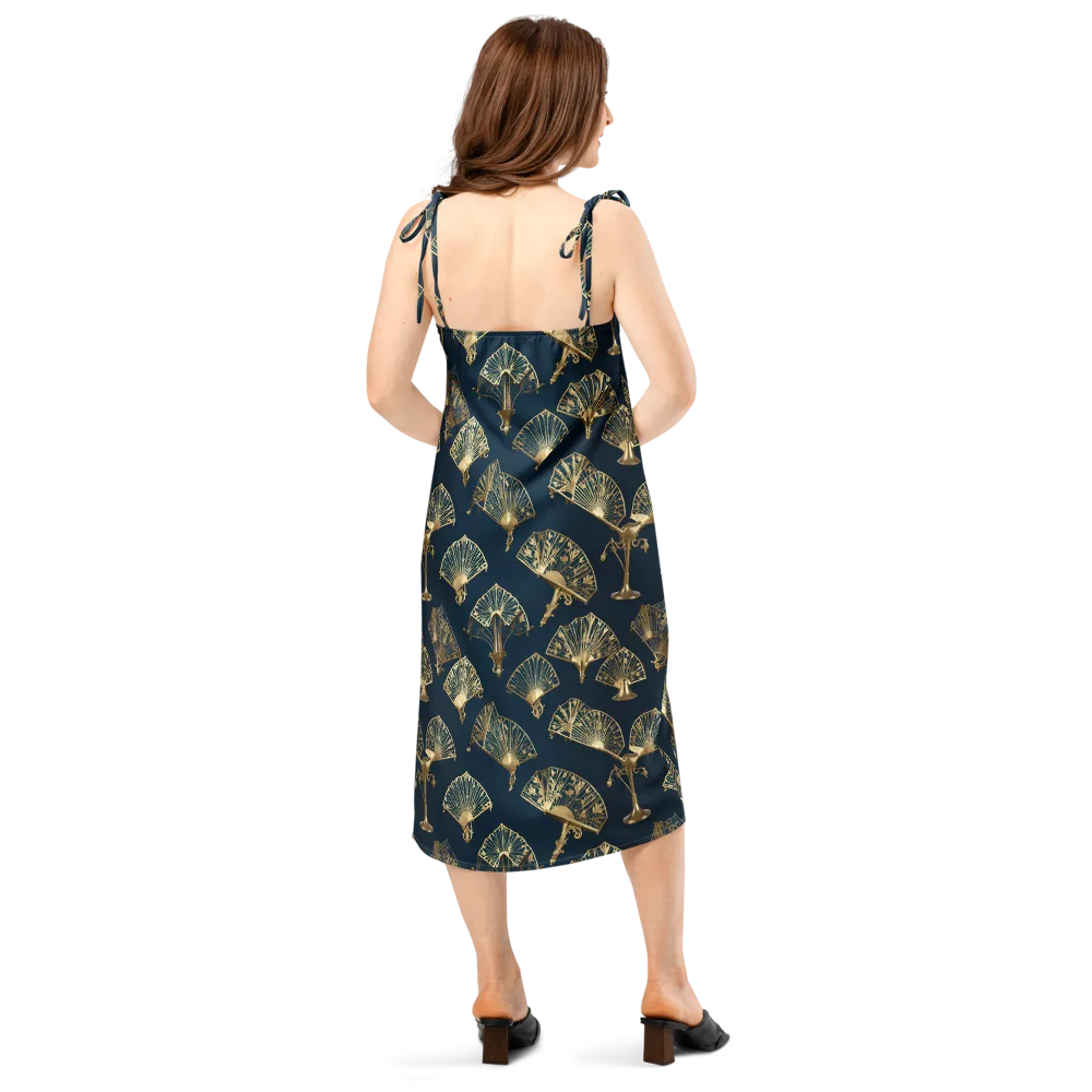 Gilded Fan Salon on Slip Dress — Back