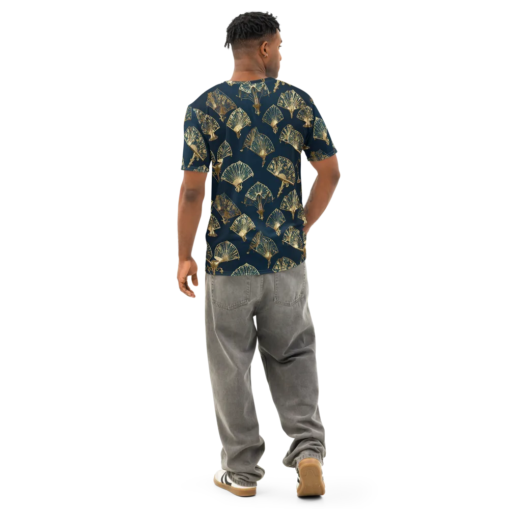 Gilded Fan Salon on Men's Cotton Crew Neck T-Shirt — Back