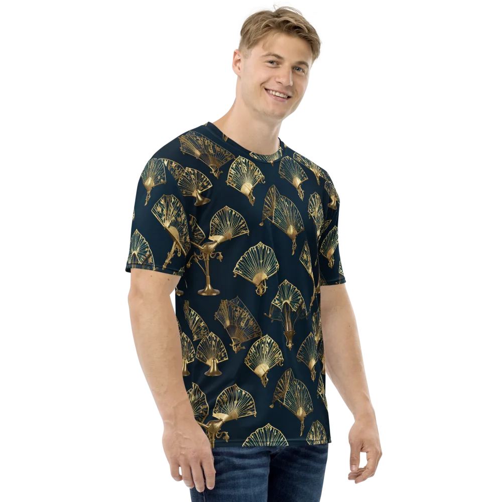 Gilded Fan Salon on Men's Crew Neck T-Shirt — Right