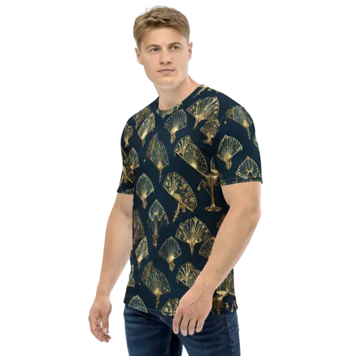 Gilded Fan Salon on a Men's Crew Neck T-Shirt