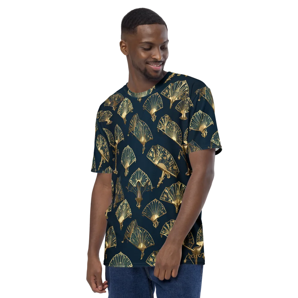 Gilded Fan Salon on Men's Crew Neck T-Shirt — Left