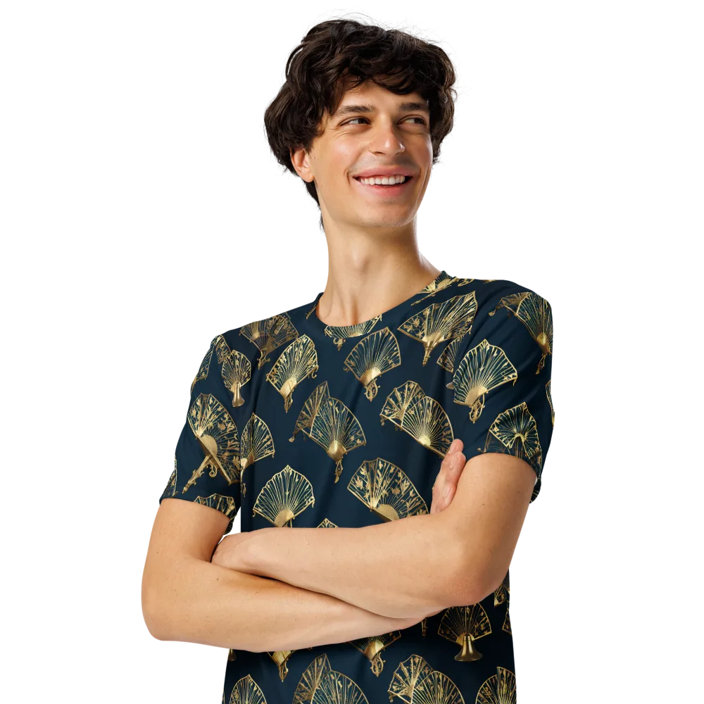 Gilded Fan Salon on Men's Crew Neck T-Shirt — Left Front