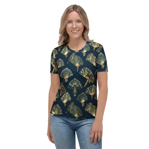 Gilded Fan Salon on a Women's Crew Neck T-Shirt