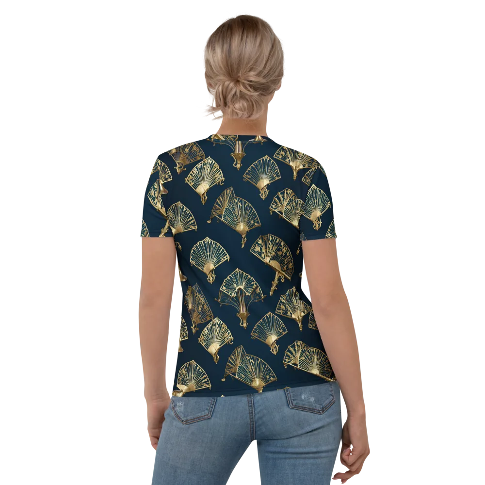Gilded Fan Salon on Women's Crew Neck T-Shirt — Back