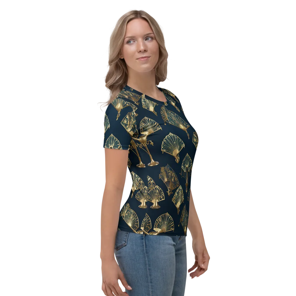 Gilded Fan Salon on Women's Crew Neck T-Shirt — Right