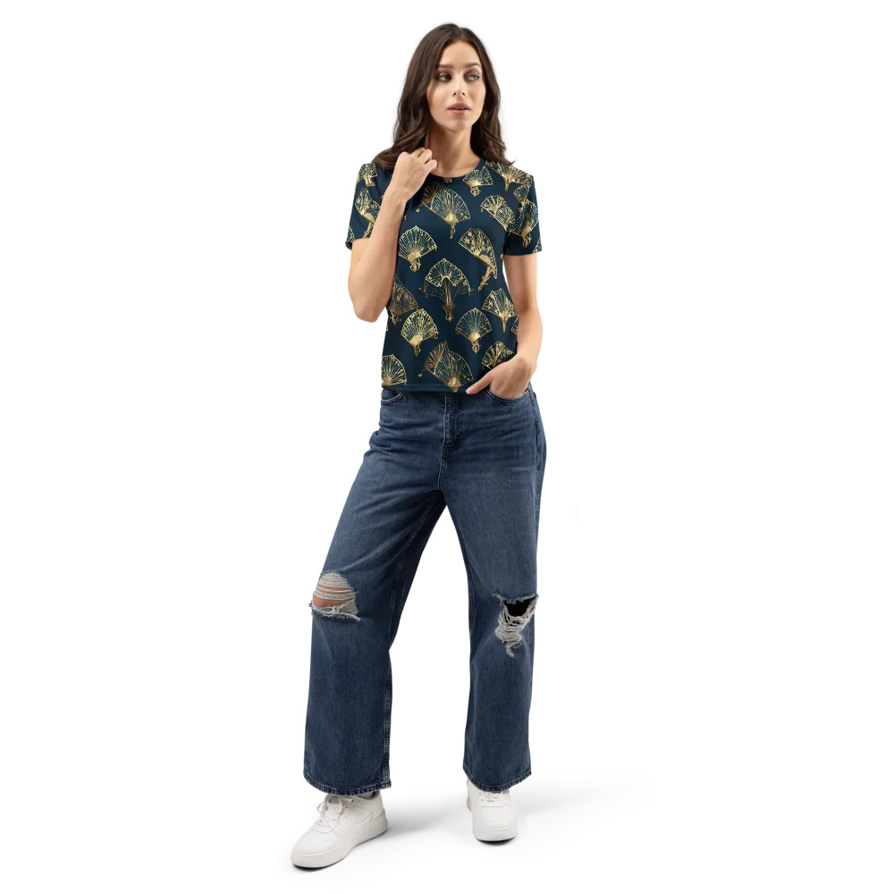Gilded Fan Salon on Women's Crew Neck T-Shirt — Front