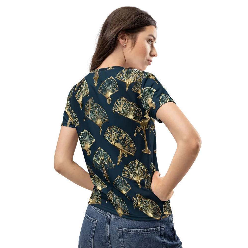 Gilded Fan Salon on Women's Crew Neck T-Shirt — Back