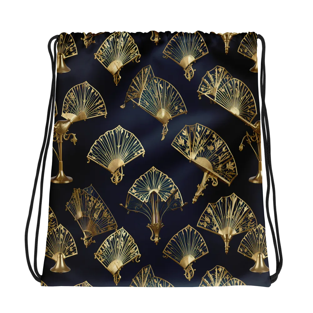 Gilded Fan Salon on Drawstring Bag — Photo