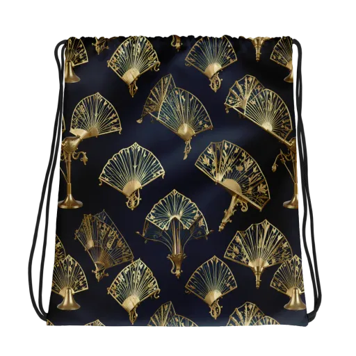 Gilded Fan Salon on a Drawstring Bag