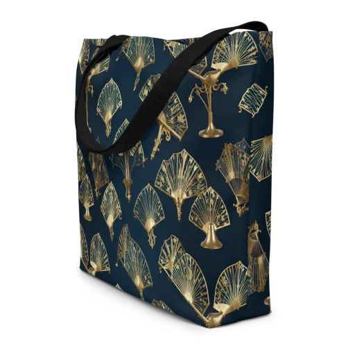 Gilded Fan Salon on a Large Tote Bag W/ Pocket