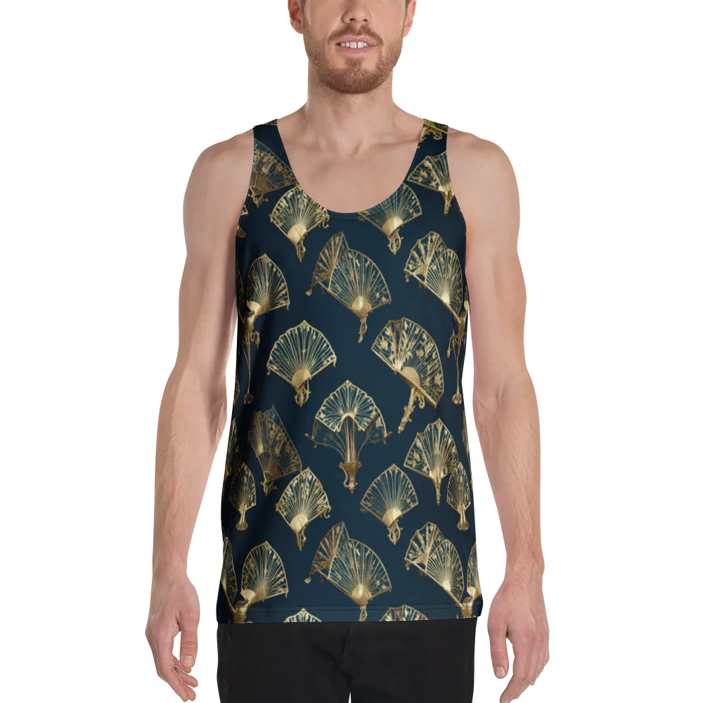 Gilded Fan Salon on Men's Tank Top — Front