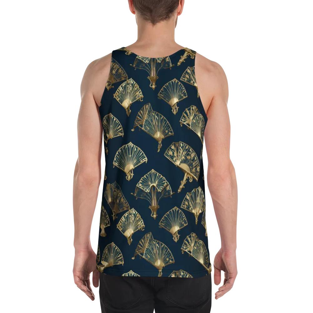 Gilded Fan Salon on Men's Tank Top — Back