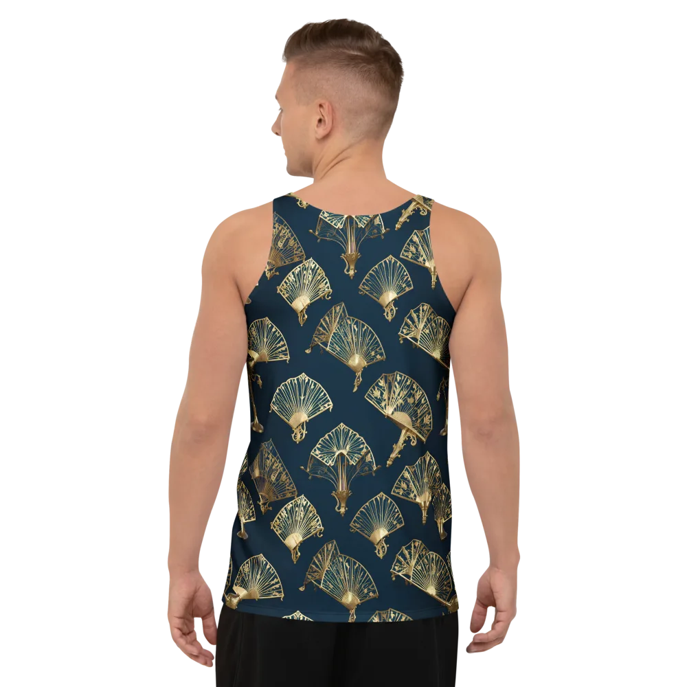 Gilded Fan Salon on Men's Tank Top — Back