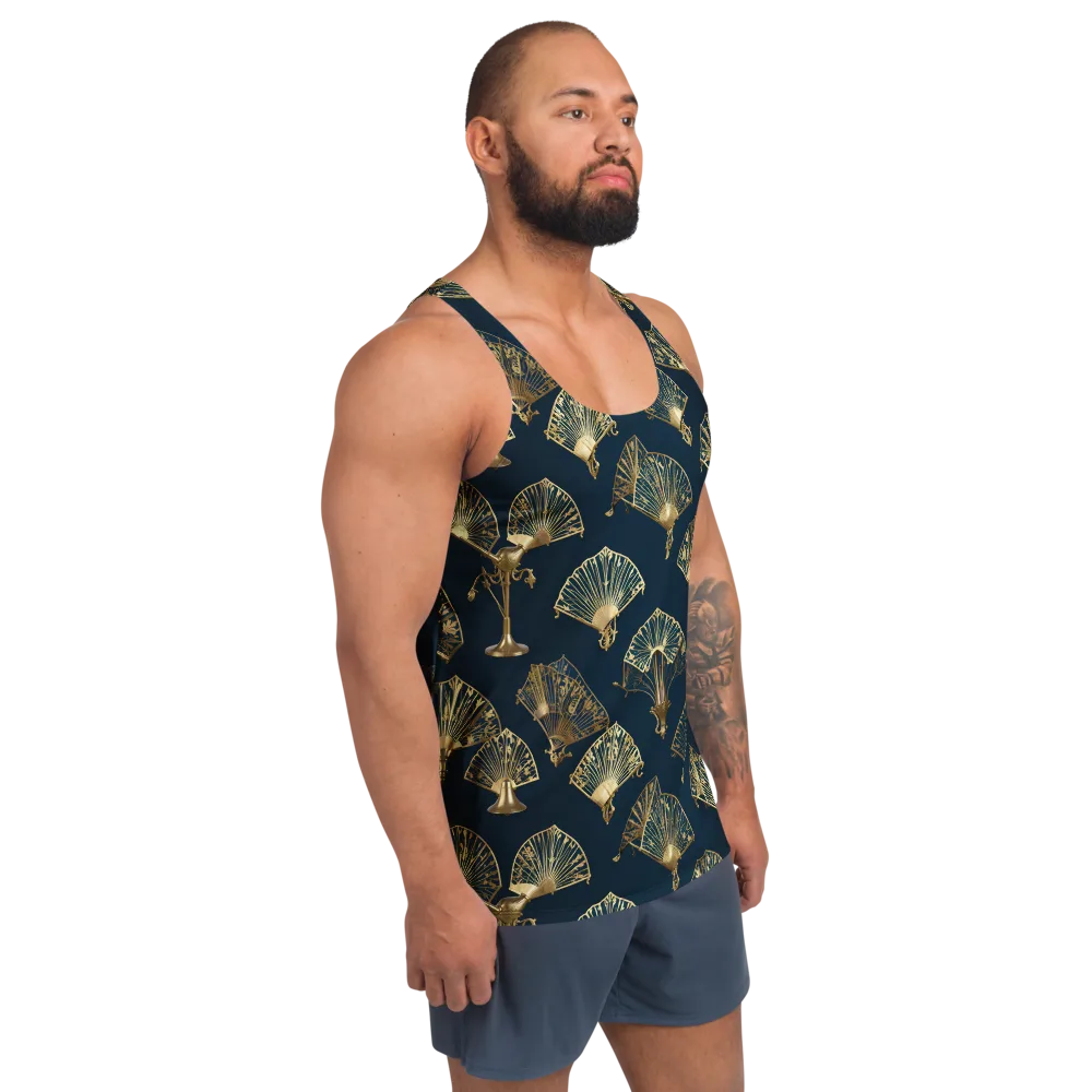 Gilded Fan Salon on Men's Tank Top — Right Front